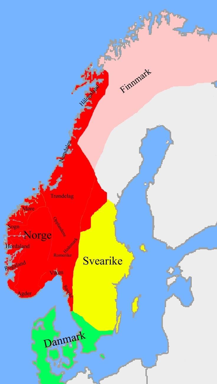 Kaart van Noorwegen grenzen