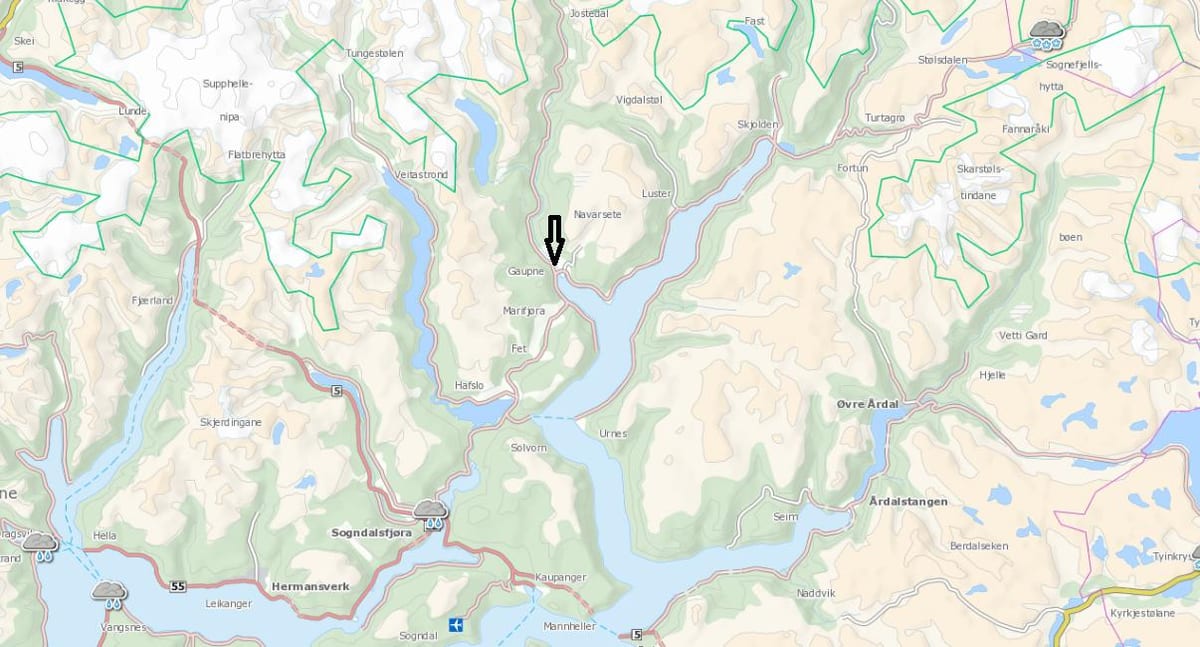 Kaart van Noorwegen kommune