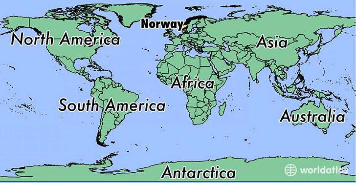 Kaart van Noorwegen locatie op de wereld 