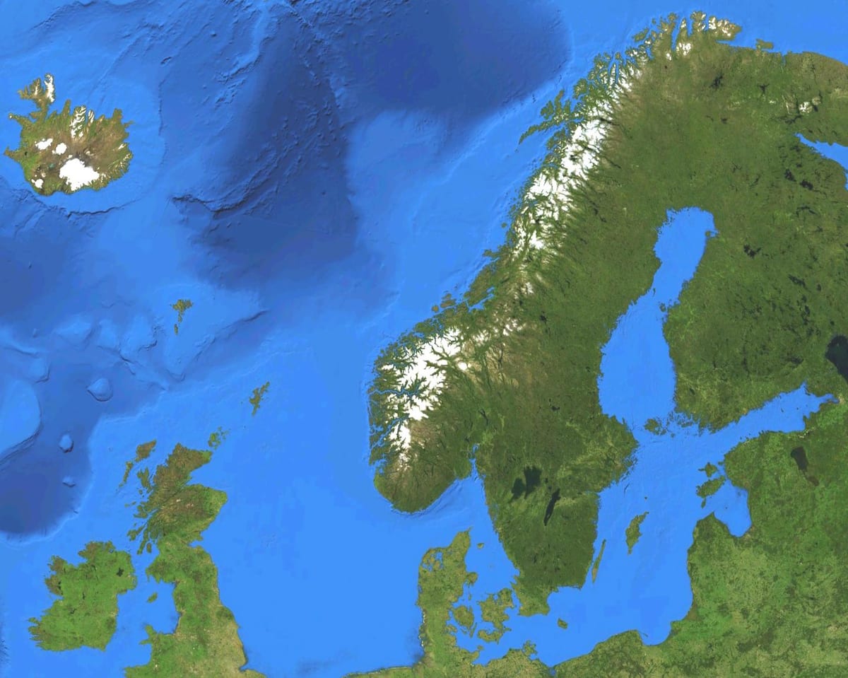 Kaart van Noorwegen satelliet