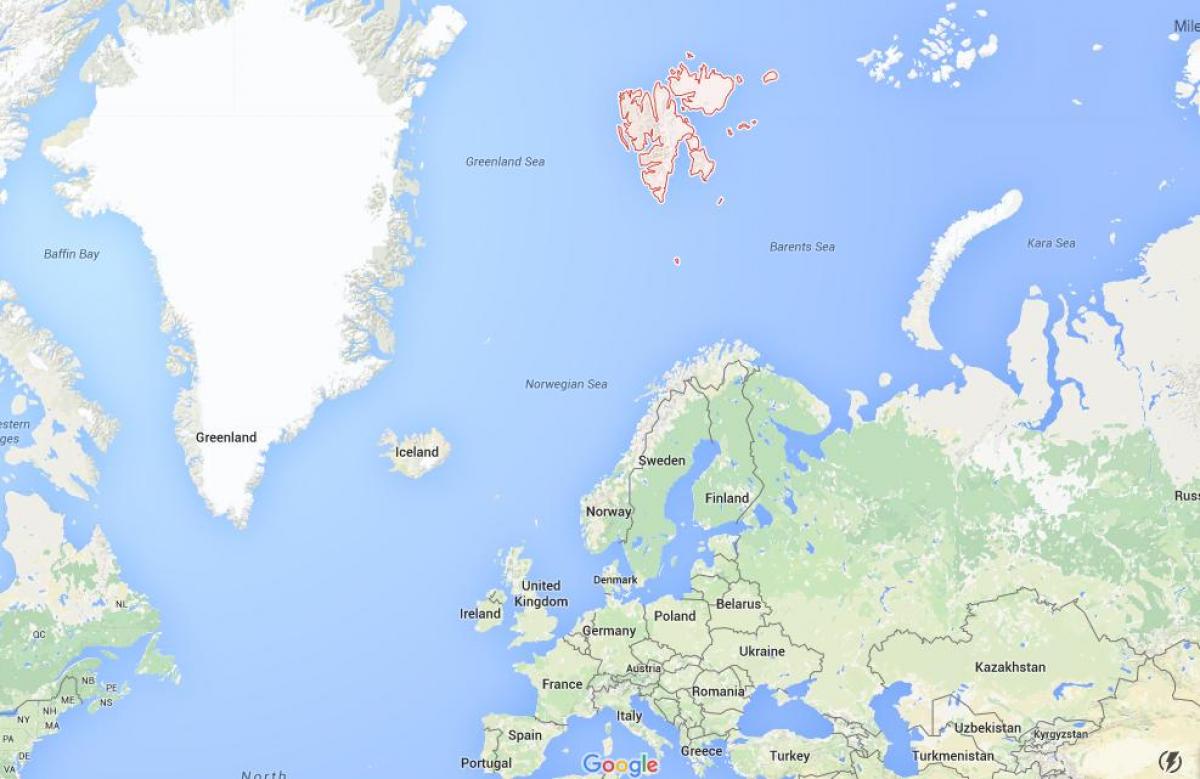 spitsbergen Noorwegen kaart