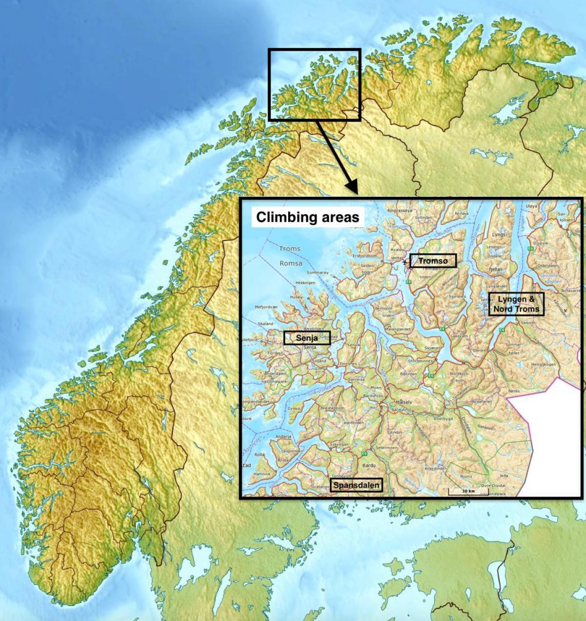 tromsø-Noorwegen kaart