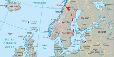 Kaart van bodo in Noorwegen