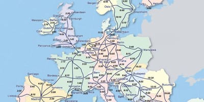 Kaart van eurail Noorwegen