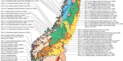 Kaart van de geologische Noorwegen