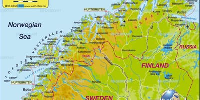 Kaart van kirkenes in Noorwegen