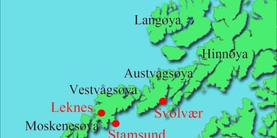 De Lofoten eilanden Noorwegen kaart