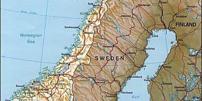 Kaart van Noorwegen bergen