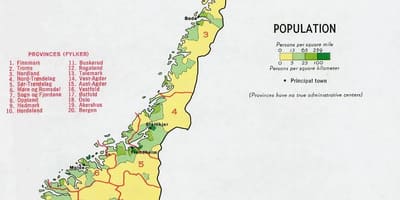 Noorwegen bevolking kaart