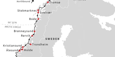 Kaart van Noorwegen fietsen