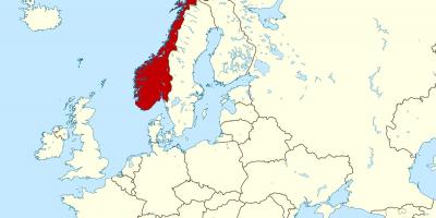Kaart van Noorwegen en europa