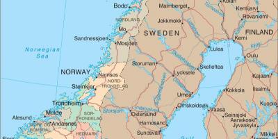 Een kaart van Noorwegen