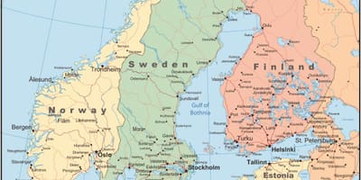 Kaart van Noorwegen land