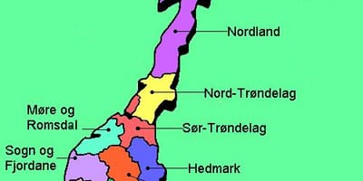 Kaart van Noorwegen nationale toeristische routes 