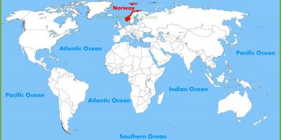 Wereldkaart met Noorwegen