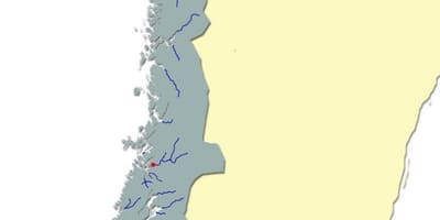 Kaart van Noorwegen rivier