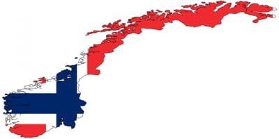 Noorwegen vlag van de kaart